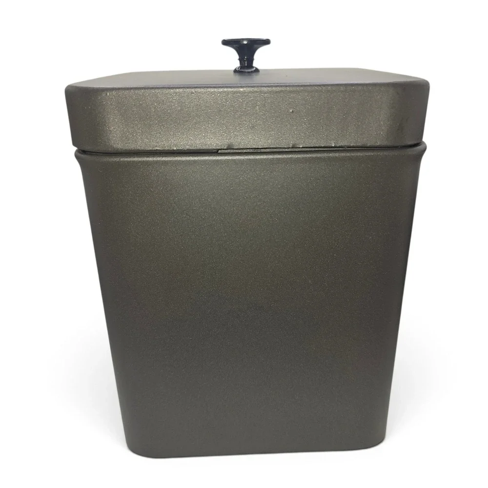 Rae Dunn Charcoal Gray Metal Laundry Detergent Tin Canister with Lid